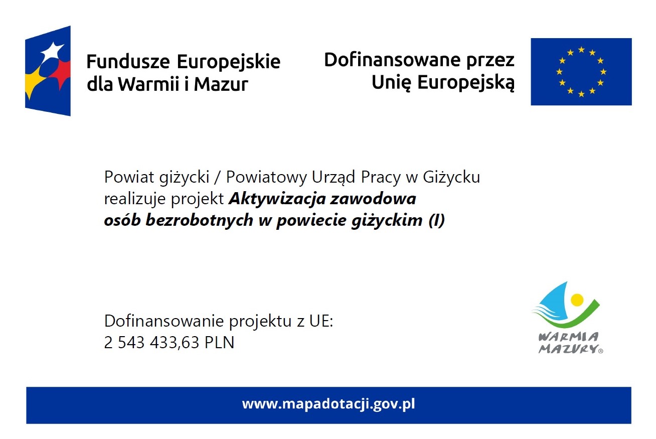 Plakat promujący projekt finansowany ze środków UE