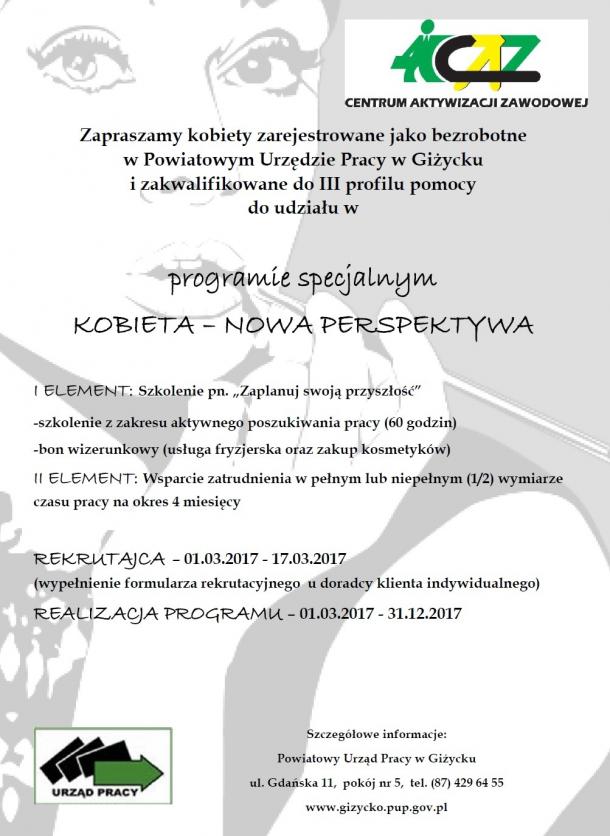 Plakat promujący program specjalny Kobieta - nowa perspektywa