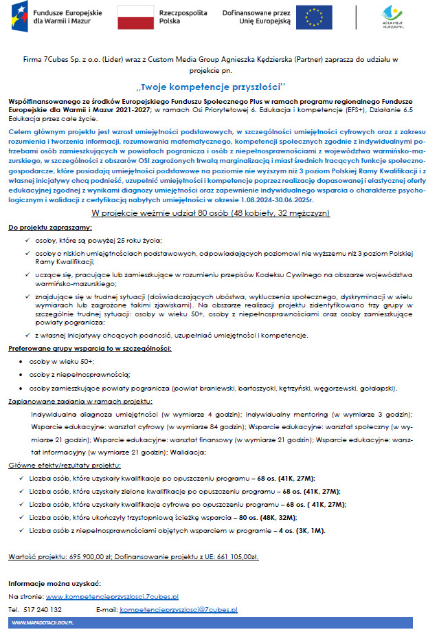 Obraz przedstawia promocję projektu Twoje kompetencje przyszłości
