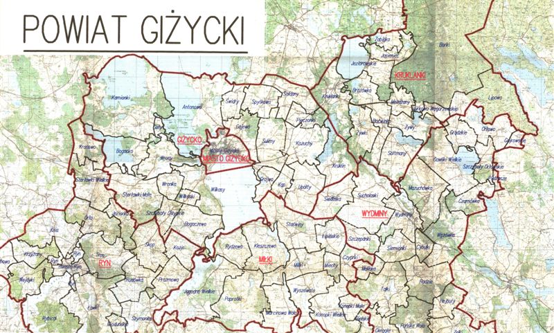 mapa powiatu giżyckiego