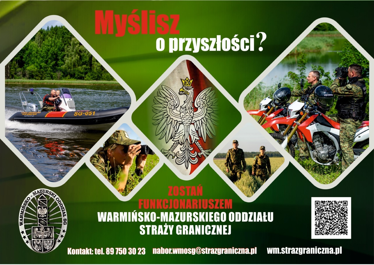 Plakat promujący pracę w Straży Granicznej